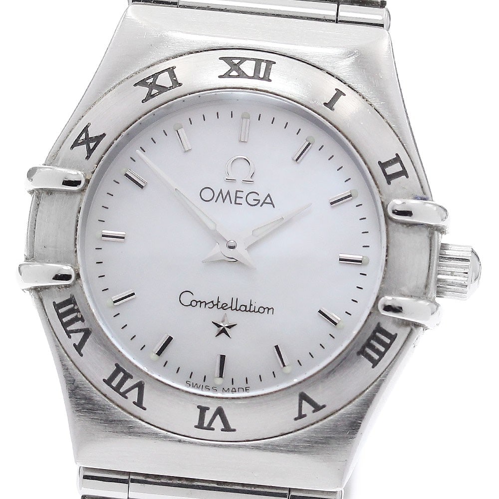 Omega Constellation 1562.71 Ladies Quartz Steel Watch: Omega Constellation 1562.71 Ladies Quartz Steel Watch This OMEGA Constellation ladies wristwatch features a stainless steel case and bracelet, complemented by a white mother-of-pearl dial. Powered by 