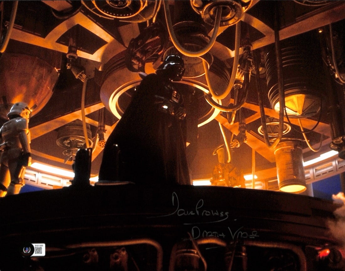 11x14 Color Photo Signed by David Prowse as Darth Vader with Beckett Authentication: 11x14 Color Photo Signed by David Prowse as Darth Vader with Beckett Authentication This is an original 11x14 inch color photograph from Star Wars: The Empire Strikes Back, featuring the Bespin Duel s