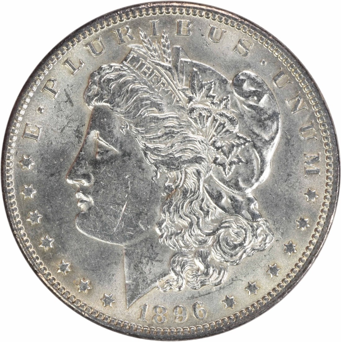Choice BU 1896 Silver Dollar Morgan Uncertified No Mint Mark: Choice BU 1896 Silver Dollar Morgan Uncertified No Mint Mark This 1896 Morgan Silver Dollar is a Choice Brilliant Uncirculated (BU) coin from the United States. It is composed of silver, has no mint m