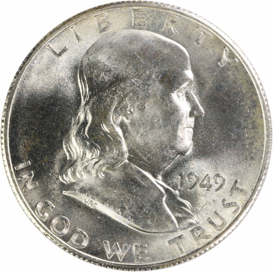 1949 S 50C Franklin Half Dollar Silver Choice BU (1 of 2)