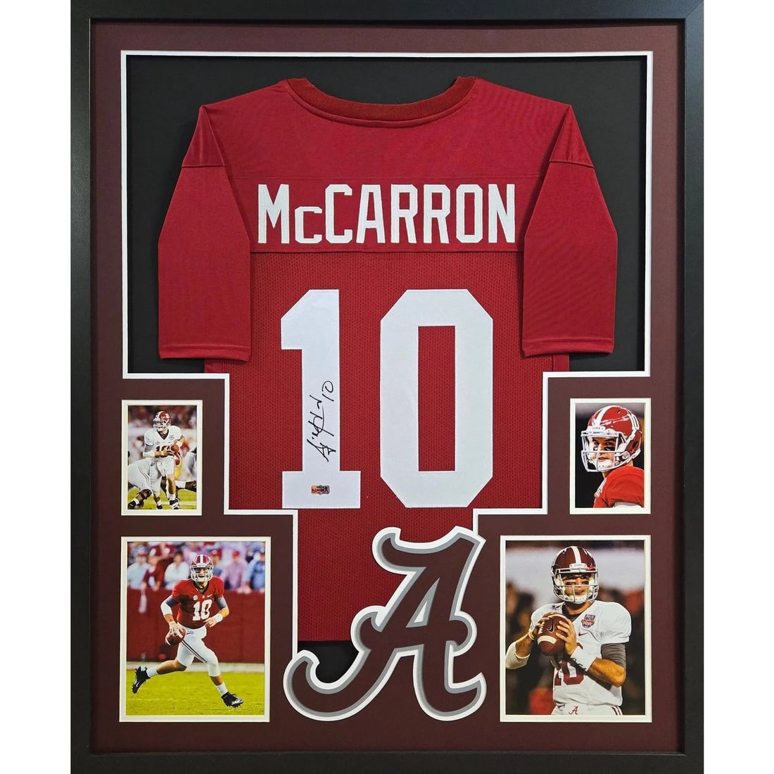 Framed Alabama Red Jersey Signed by A.J. McCarron JSA Authenticated (1 of 2)