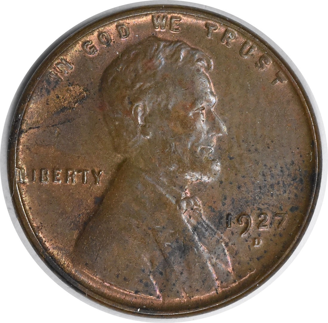 Choice BU 1927-D Lincoln Wheat Copper Cent Uncirculated Uncertified: Choice BU 1927-D Lincoln Wheat Copper Cent Uncirculated Uncertified This 1927-D Lincoln Wheat Cent is an uncirculated, pre-owned coin featuring a Choice Brilliant Uncirculated grade. Minted in Denver,