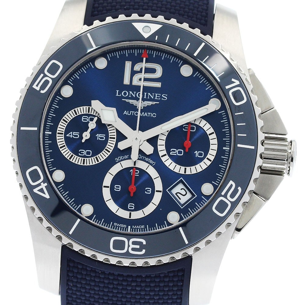 Longines HydroConquest L3.783.4.96.6 mens chronograph wristwatch: Longines HydroConquest L3.783.4.96.6 mens chronograph wristwatch Pre-owned Longines HydroConquest chronograph men's wristwatch, model L3.783.4.96.6. Made in Switzerland, this watch is identified as a 