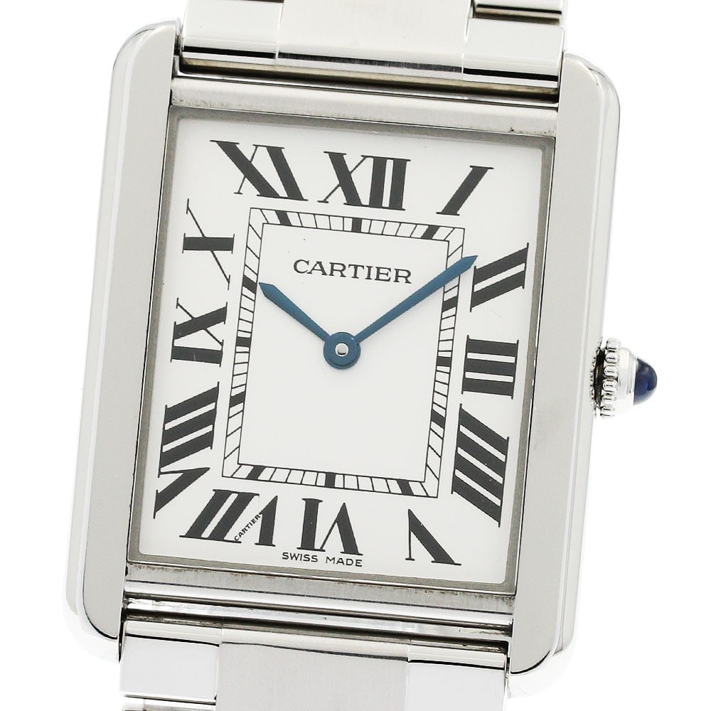 Cartier Tank Solo LM Quartz Stainless Steel Silver Dial Watch: Cartier Tank Solo LM Quartz Stainless Steel Silver Dial Watch This is a Cartier Tank Solo LM W5200014 wristwatch designed for men. It features a quartz movement and a silver dial, crafted with a stain