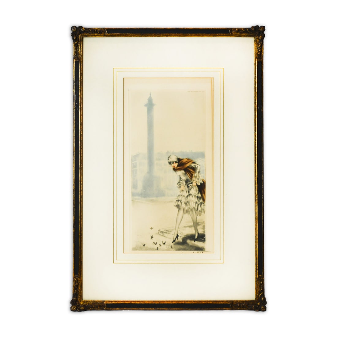 Louis Icart Art Deco Signed Place Vendome Serigraph Print (1 of 6)