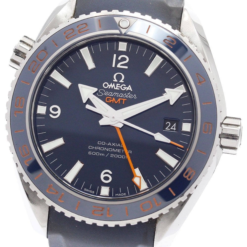 Omega Seamaster Planet Ocean GMT Date Wristwatch: Omega Seamaster Planet Ocean GMT Date Wristwatch This is a pre-owned OMEGA Seamaster Planet Ocean GoodPlanet GMT Date wristwatch, model 232.32.44.22.03.001. Designed for men, this Swiss-made timepiece