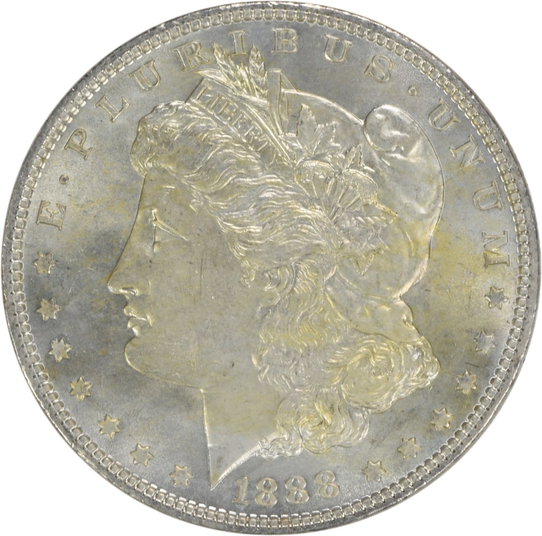 Choice BU 1888 Silver Dollar Morgan Uncertified Uncirculated Coin: Choice BU 1888 Silver Dollar Morgan Uncertified Uncirculated Coin This 1888 Morgan Silver Dollar is an uncirculated coin graded as Choice BU. It is composed of silver and features no mint mark. The co