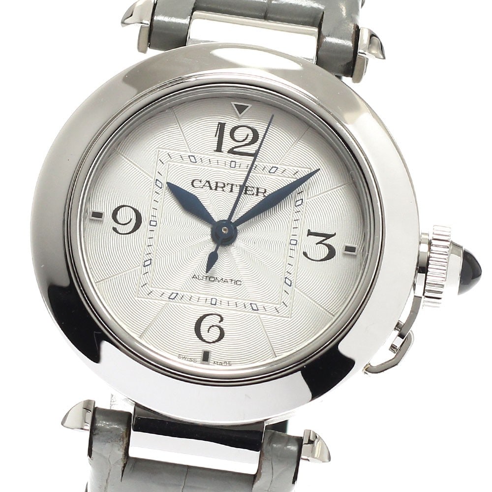 Cartier WSPA0012 Pasha automatic wristwatch steel case leather strap (1 of 7)