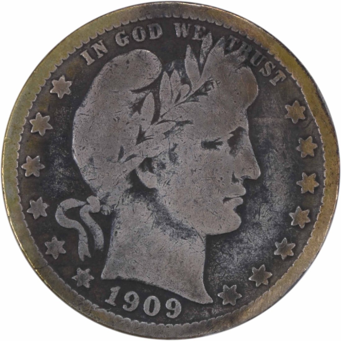 1909-O Barber Silver Quarter 25C Uncertified Coin by Charles E Barber (1 of 2)