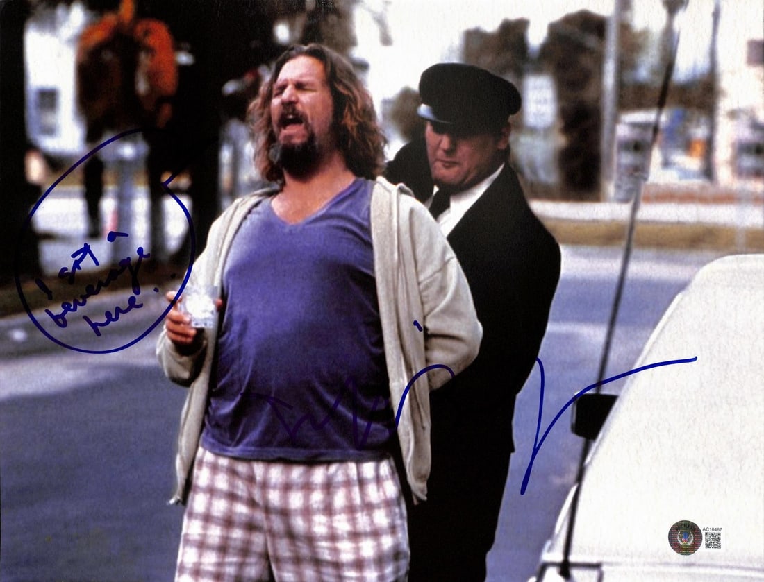 Jeff Bridges 11x14 Signed Lebowski Photo Beckett Inscription (1 of 1)