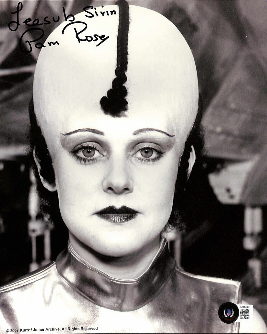 Pam Rose Signed Star Wars 8x10 Photograph Beckett Certified: Pam Rose Signed Star Wars 8x10 Photograph Beckett Certified This stunning 8x10 photograph features Pam Rose, who portrayed "Leesub Sirln" in the iconic Star Wars franchise. The photograph is signed in
