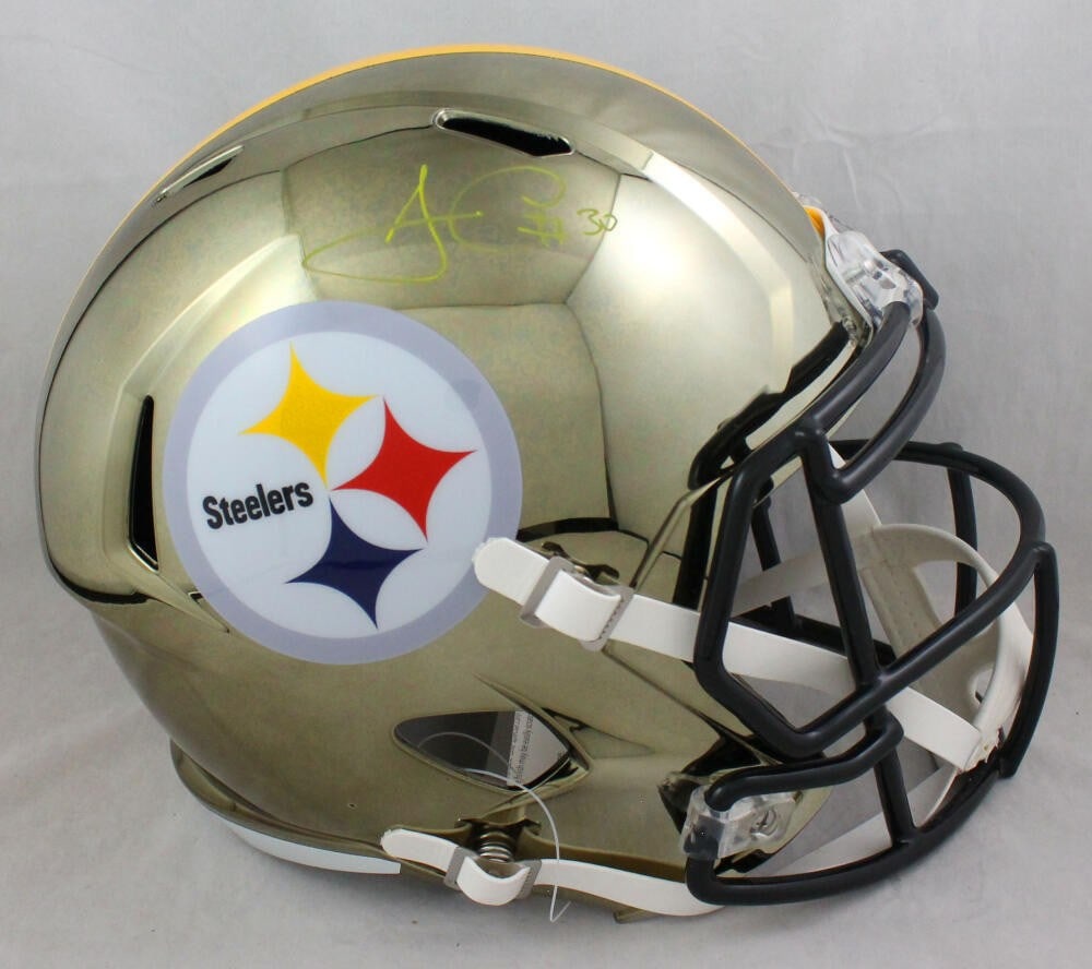 James Conner signed Pittsburgh Steelers full size chrome helmet Beckett (1 of 6)