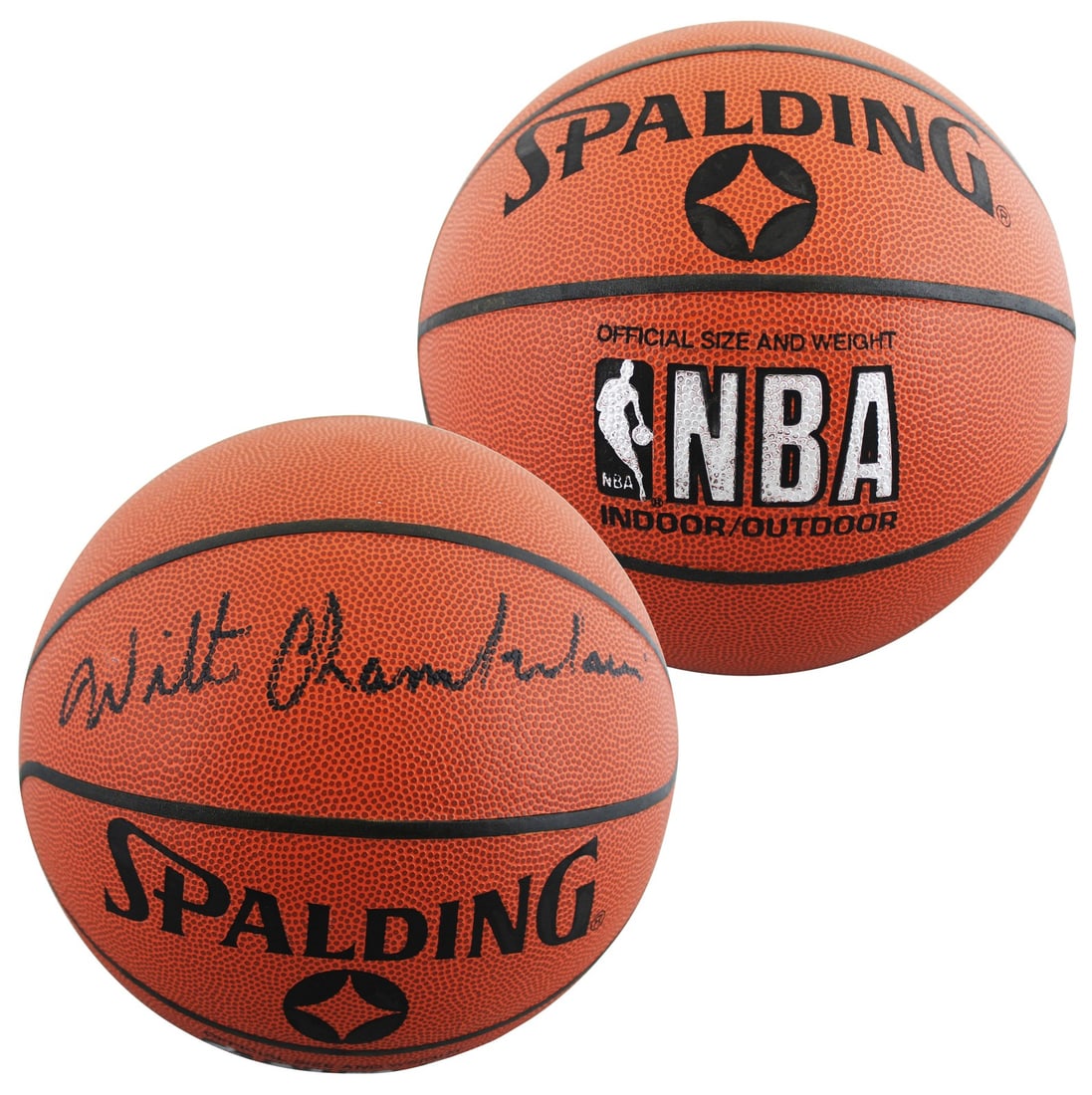 Wilt Chamberlain Signed Lakers Spalding Basketball JSA Certified (1 of 5)