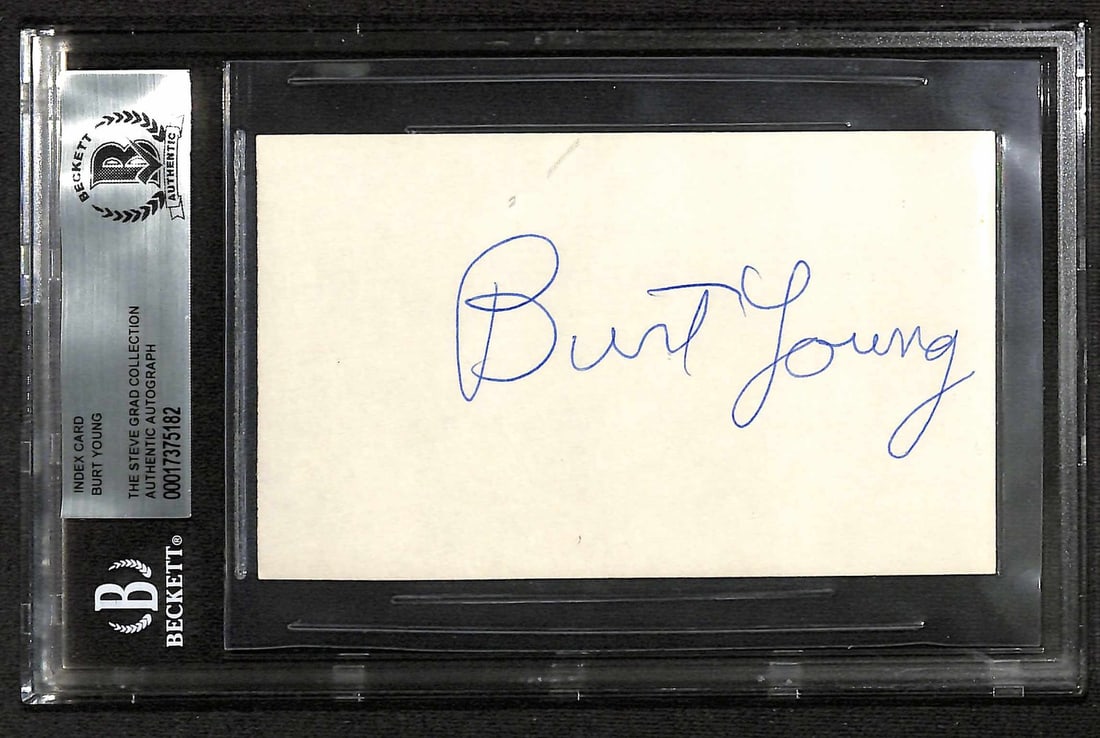 Burt Young Pauly signed 3x5 index card Beckett authenticated (1 of 1)
