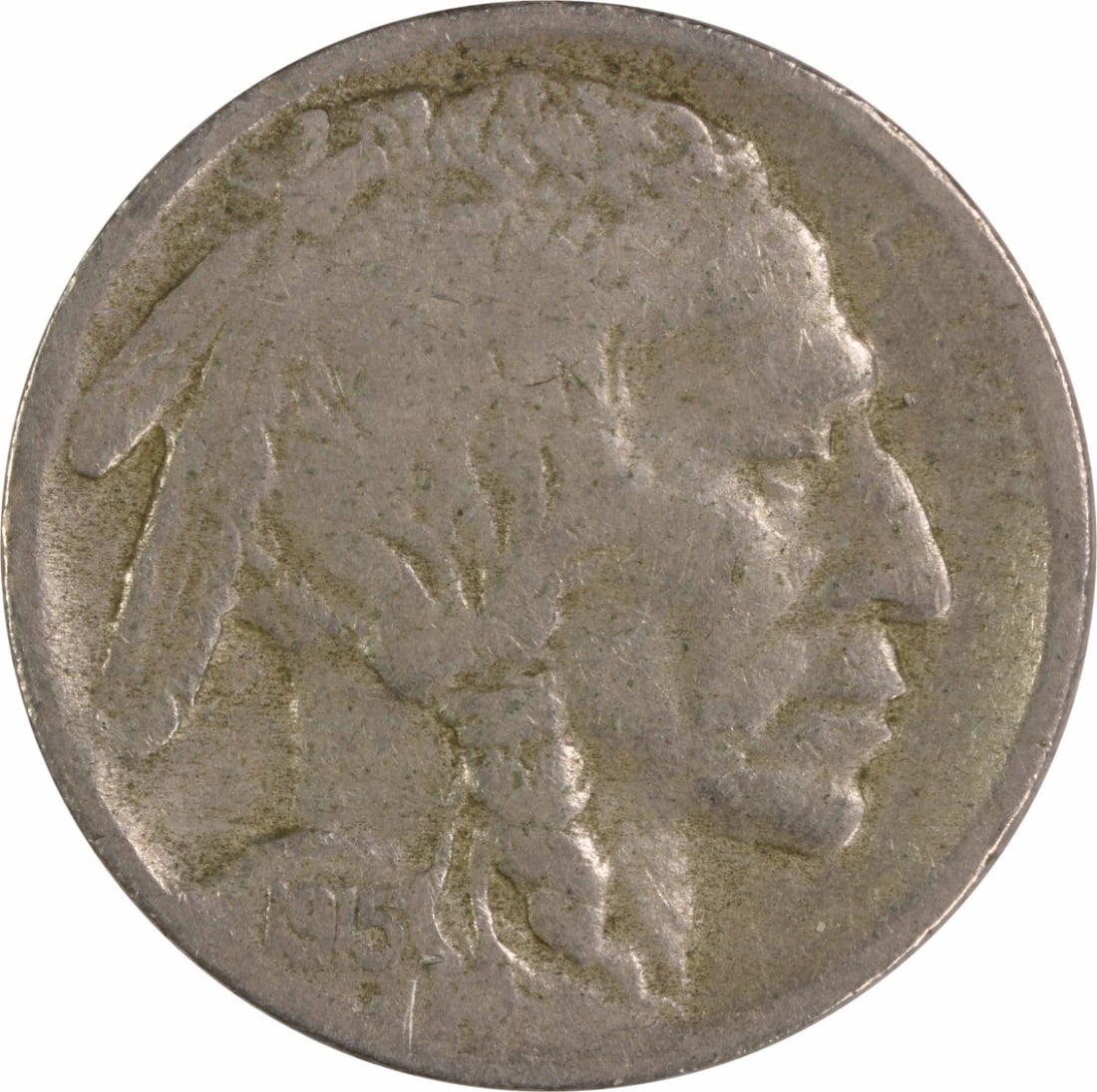 1915 San Francisco Buffalo 5C Fine Grade Uncertified: 1915 San Francisco Buffalo 5C Fine Grade Uncertified 1915-S Buffalo Nickel in circulated condition, graded F and offered uncertified. This United States 5C coin was minted in San Francisco and feature