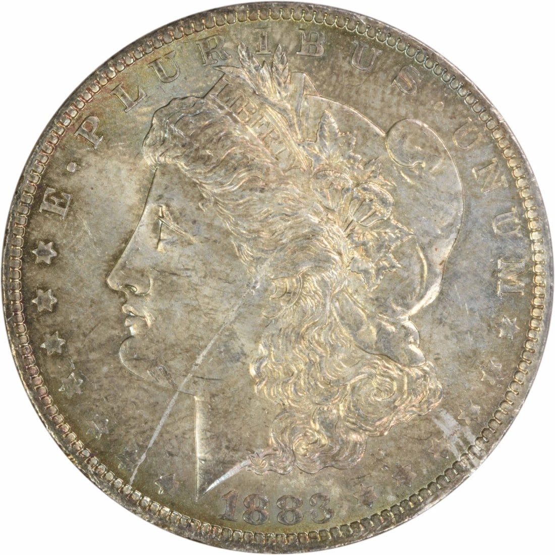1883 O Morgan Dollar Silver Choice BU Toned Uncertified: 1883 O Morgan Dollar Silver Choice BU Toned Uncertified This 1883-O Morgan Silver Dollar is an uncirculated coin with attractive toning. Struck in silver at the New Orleans Mint, it is graded as Choic