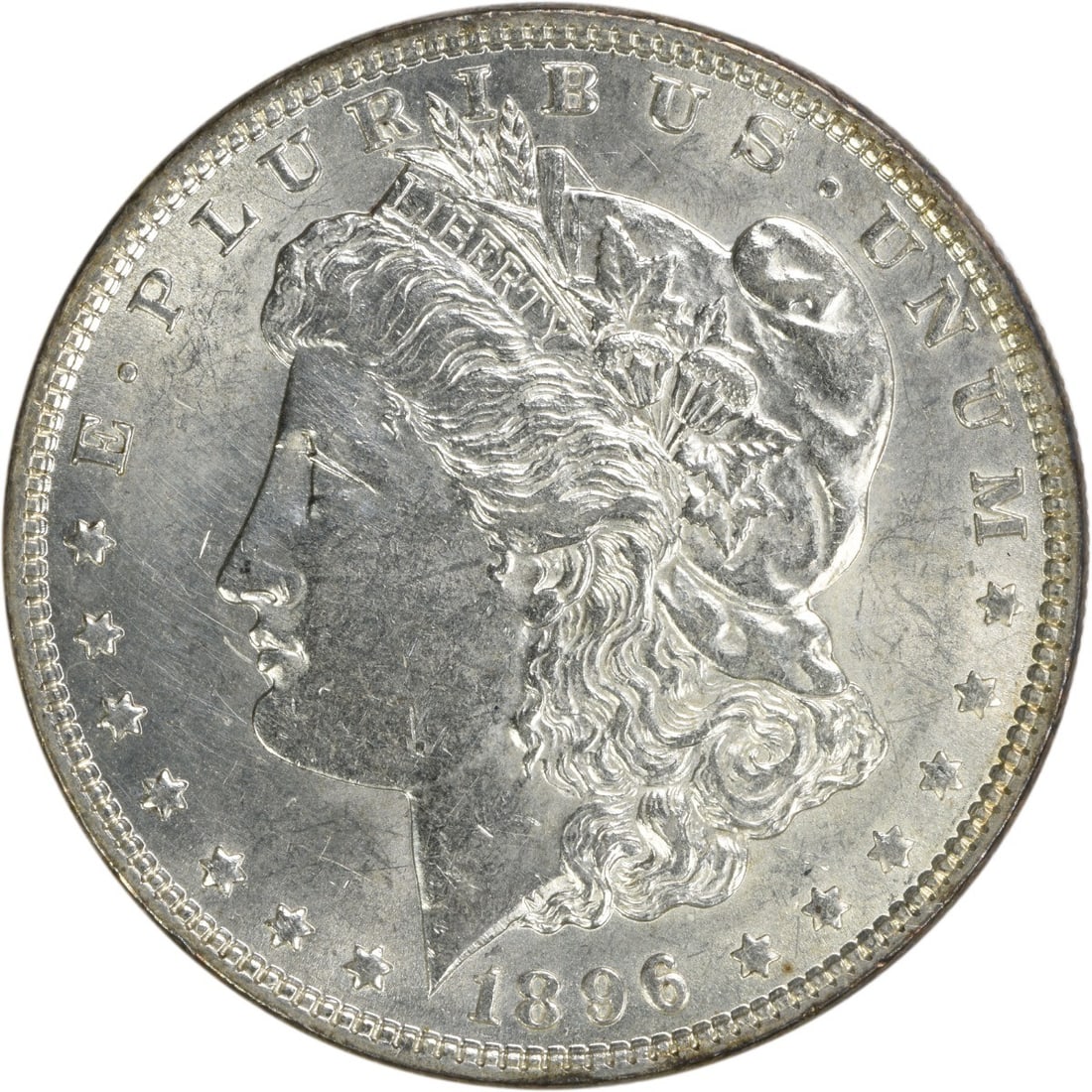 1896 Brilliant Uncirculated Morgan Dollar Silver Coin Uncertified: 1896 Brilliant Uncirculated Morgan Dollar Silver Coin Uncertified This is a 1896 Morgan Silver Dollar from the United States, featuring a brilliant uncirculated (BU) grade and no mint mark. The coin i