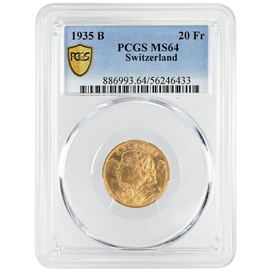 Switzerland 20 Francs 1935 B Gold PCGS MS64 (1 of 4)