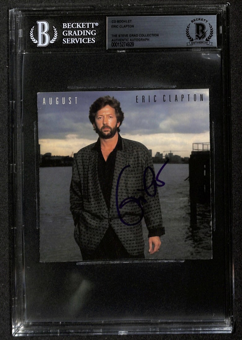 Eric Clapton August Signed CD Jacket Beckett Authentication: Eric Clapton August Signed CD Jacket Beckett Authentication This is an autographed CD jacket of Eric Clapton's album "August," personally signed by the legendary musician. The signature is authenticat
