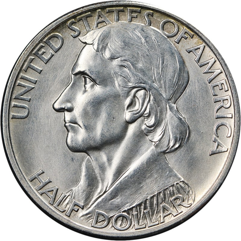 1938 D Boone Commemorative Half Dollar Silver Choice BU Details (1 of 2)