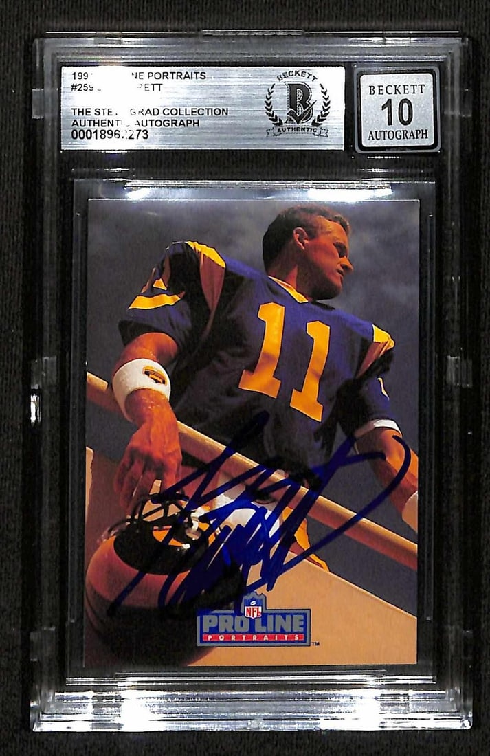 Beckett 10 Autographed 1991 Pro Line Portraits Jim Everett Rams Card (1 of 1)