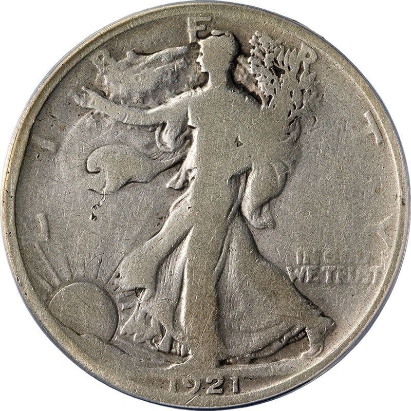 1921 Philadelphia Walking Liberty Half Dollar ANACS Good 6 Details Silver Coin: 1921 Philadelphia Walking Liberty Half Dollar ANACS Good 6 Details Silver Coin This 1921-P Walking Liberty Half Dollar, certified by ANACS, is graded Good 6 Details. The coin is composed of silver wit
