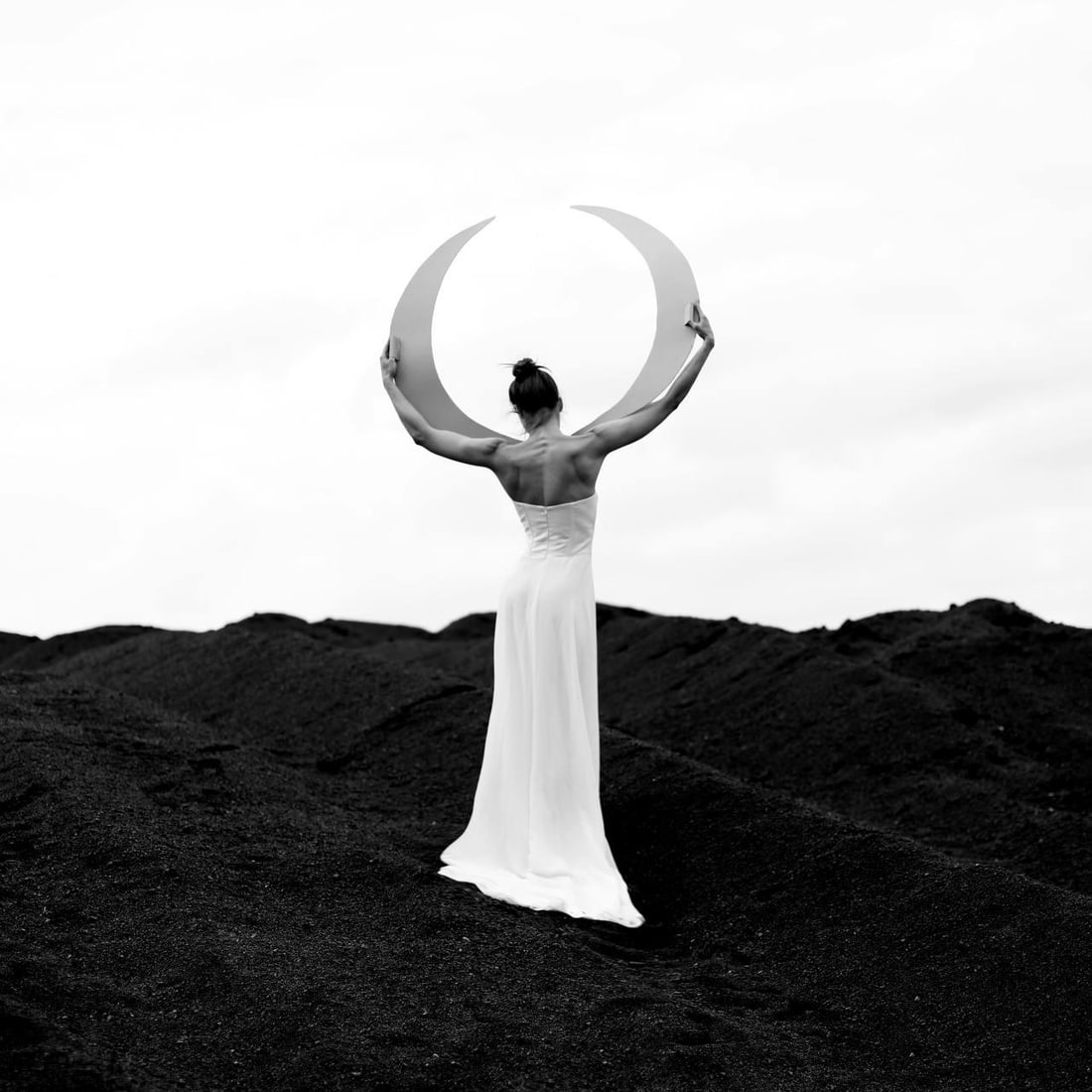 Olha Stepanian Angel 39 x 39 Signed Numbered Photo Edition of 3: Olha Stepanian Angel 39 x 39 Signed Numbered Photo Edition of 3 This is a black and white photographic artwork titled "Angel" by Olha Stepanian, created in 2025. The piece is part of a limited edition