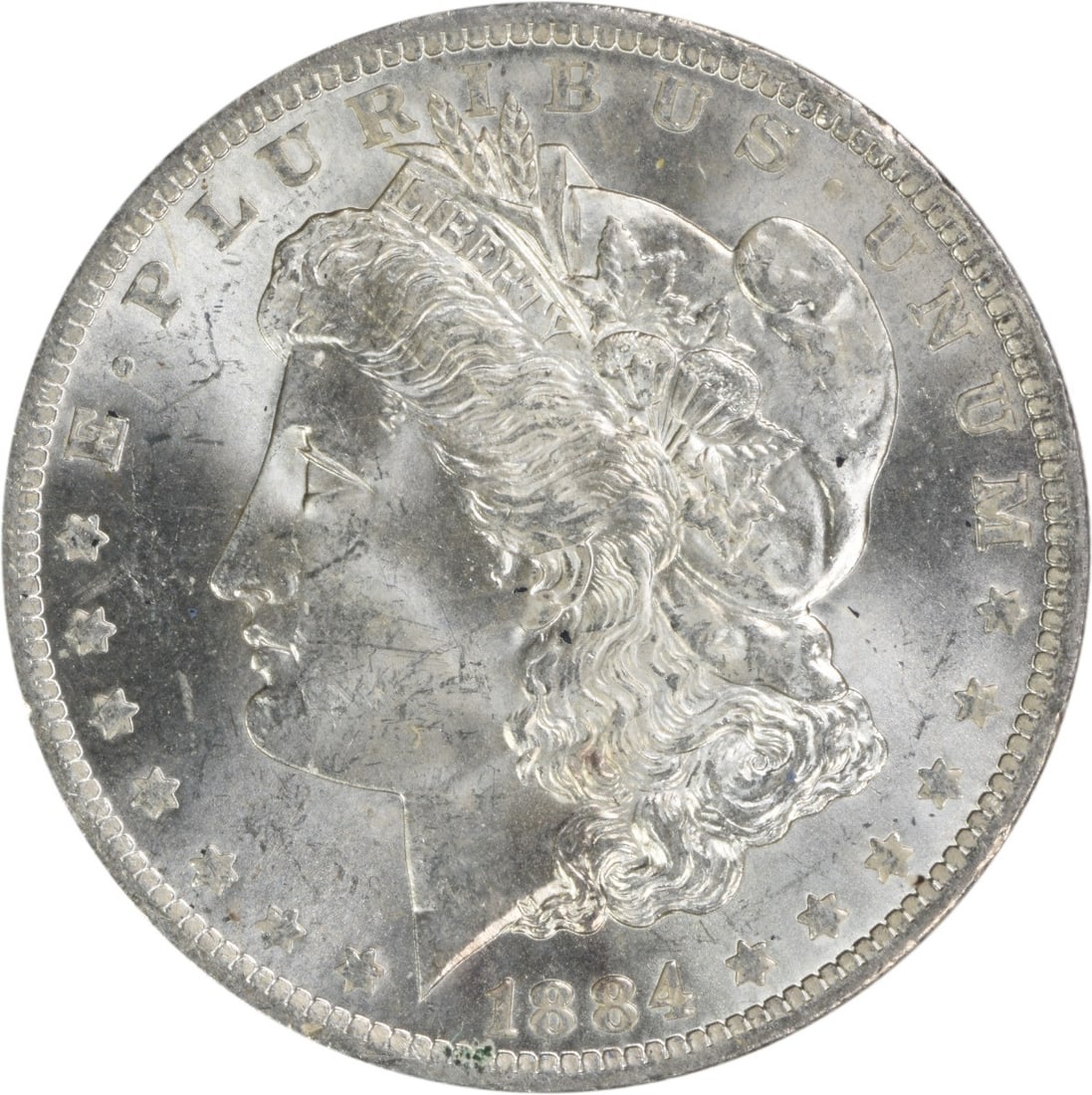 Choice BU 1884-O Silver Morgan Dollar Uncirculated Uncertified: Choice BU 1884-O Silver Morgan Dollar Uncirculated Uncertified This is an 1884-O Morgan Silver Dollar in Choice Brilliant Uncirculated (BU) condition. The coin is uncertified and features the 'O' mint
