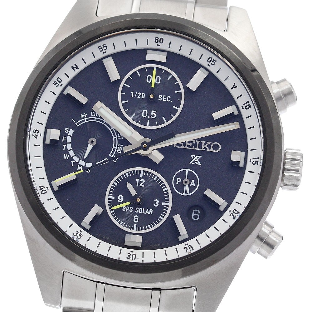 Seiko Prospex GPS Solar Radio Controlled Men's Wristwatch Japan: Seiko Prospex GPS Solar Radio Controlled Men's Wristwatch Japan This is a Seiko SBED011/5X83-0AH0-1 Prospex GPS Solar Radio-Controlled wristwatch designed for men. Made in Japan, this pre-owned watch 