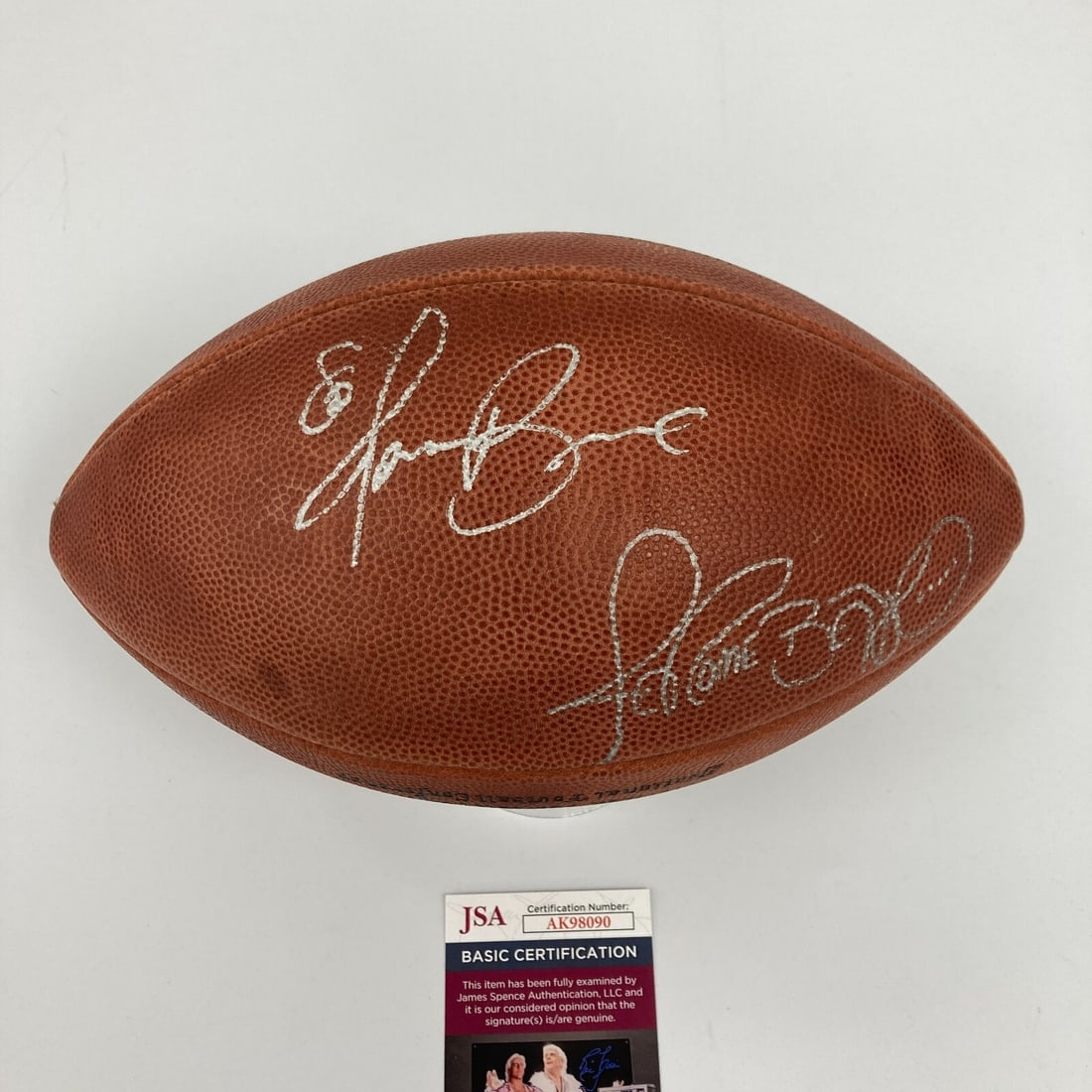 Jerome Bettis Isaac Bruce Signed NFL Wilson Football JSA COA (1 of 6)