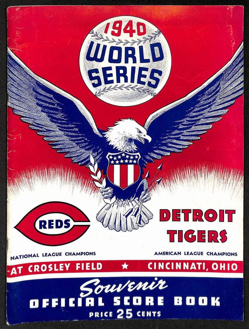 1940 Baseball World Series Program Cincinnati Reds Detroit Tigers (1 of 8)