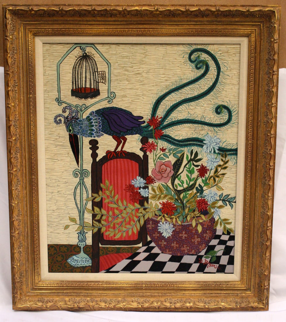 Original Oil Painting 'The Evil Bird Escapes' by Diana Bryer: Original Oil Painting 'The Evil Bird Escapes' by Diana Bryer Experience the captivating beauty of this original oil painting by renowned US artist Diana Bryer, titled "The Evil Bird Escapes." This exp