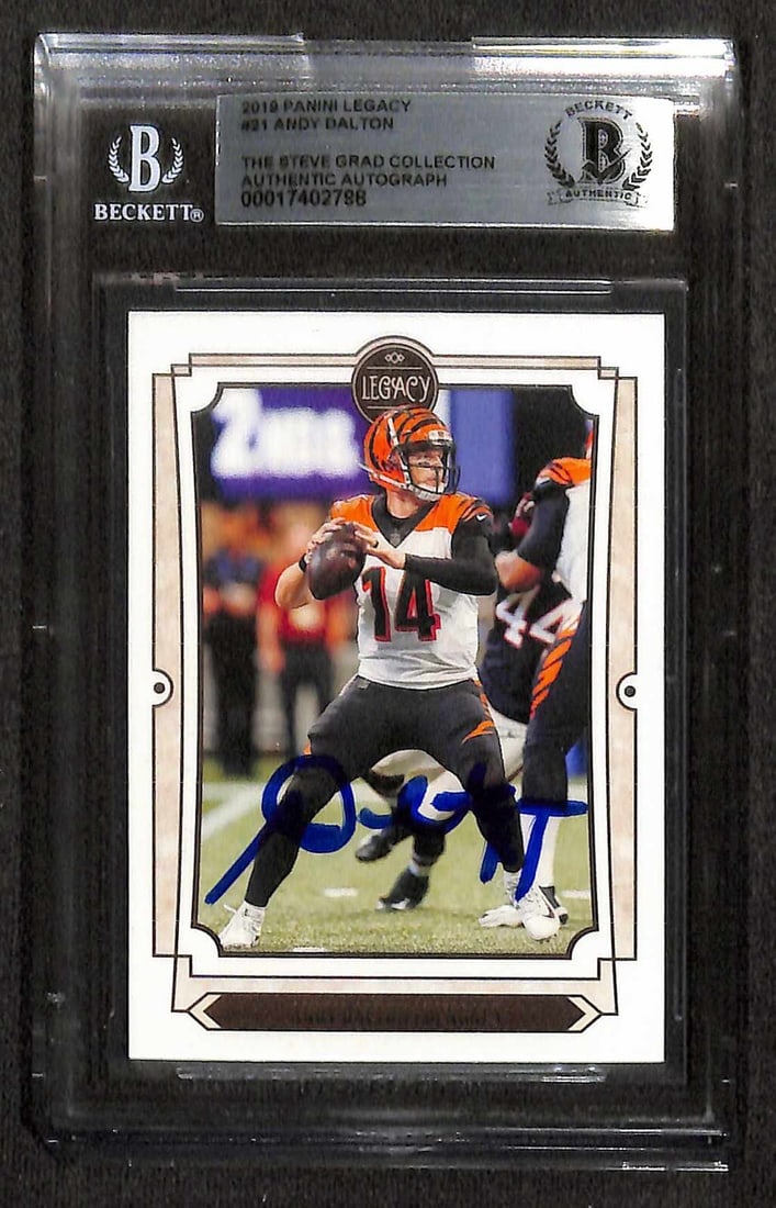 2019 Panini Legacy #21 Andy Dalton Autographed Bengals Card Beckett Authenticated (1 of 1)