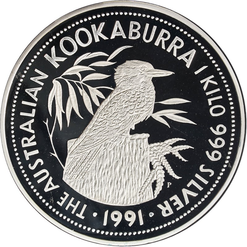 Proof Kookaburra 1991 Australia Kilo Silver $150 Coin OGP (1 of 3)
