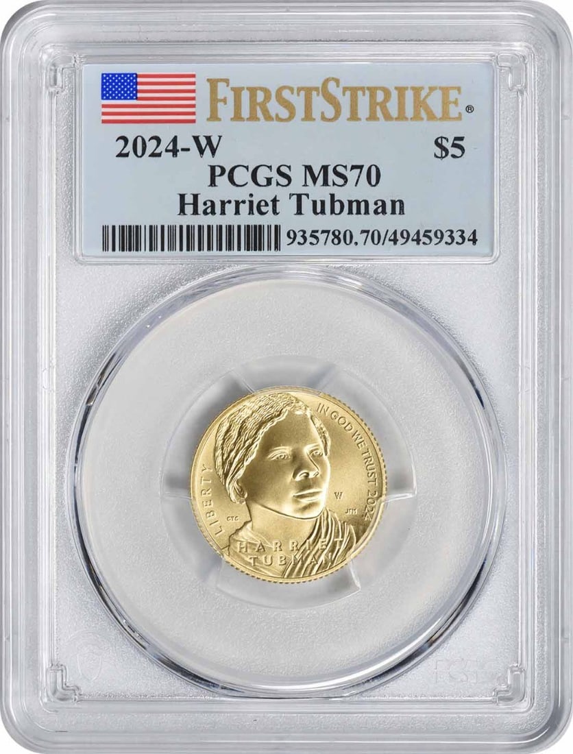 Harriet Tubman 2024-W Gold Five Dollar PCGS MS70 First Strike (1 of 2)