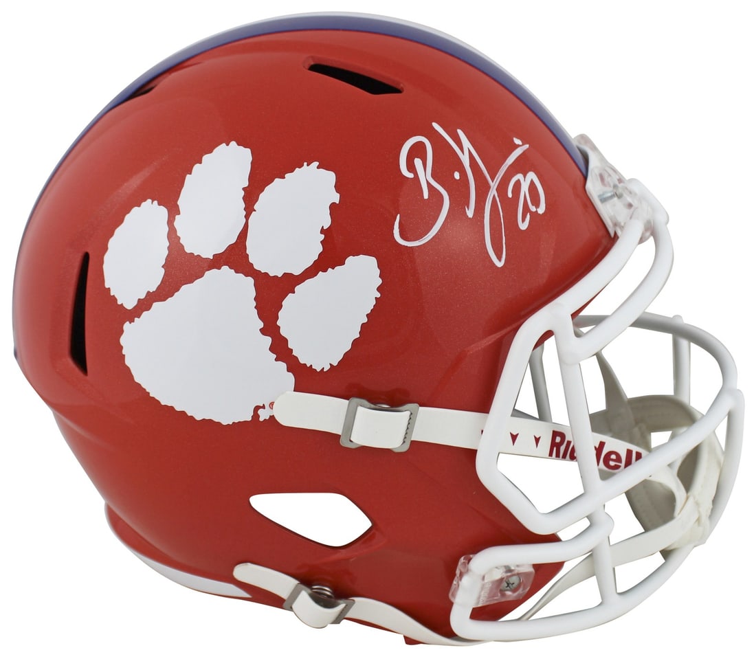 Clemson Brian Dawkins Signed Full Size Speed Helmet BAS Authenticated: Clemson Brian Dawkins Signed Full Size Speed Helmet BAS Authenticated This authentic full-size Riddell Speed replica helmet is personally signed by Brian Dawkins, a celebrated player of the Clemson Ti