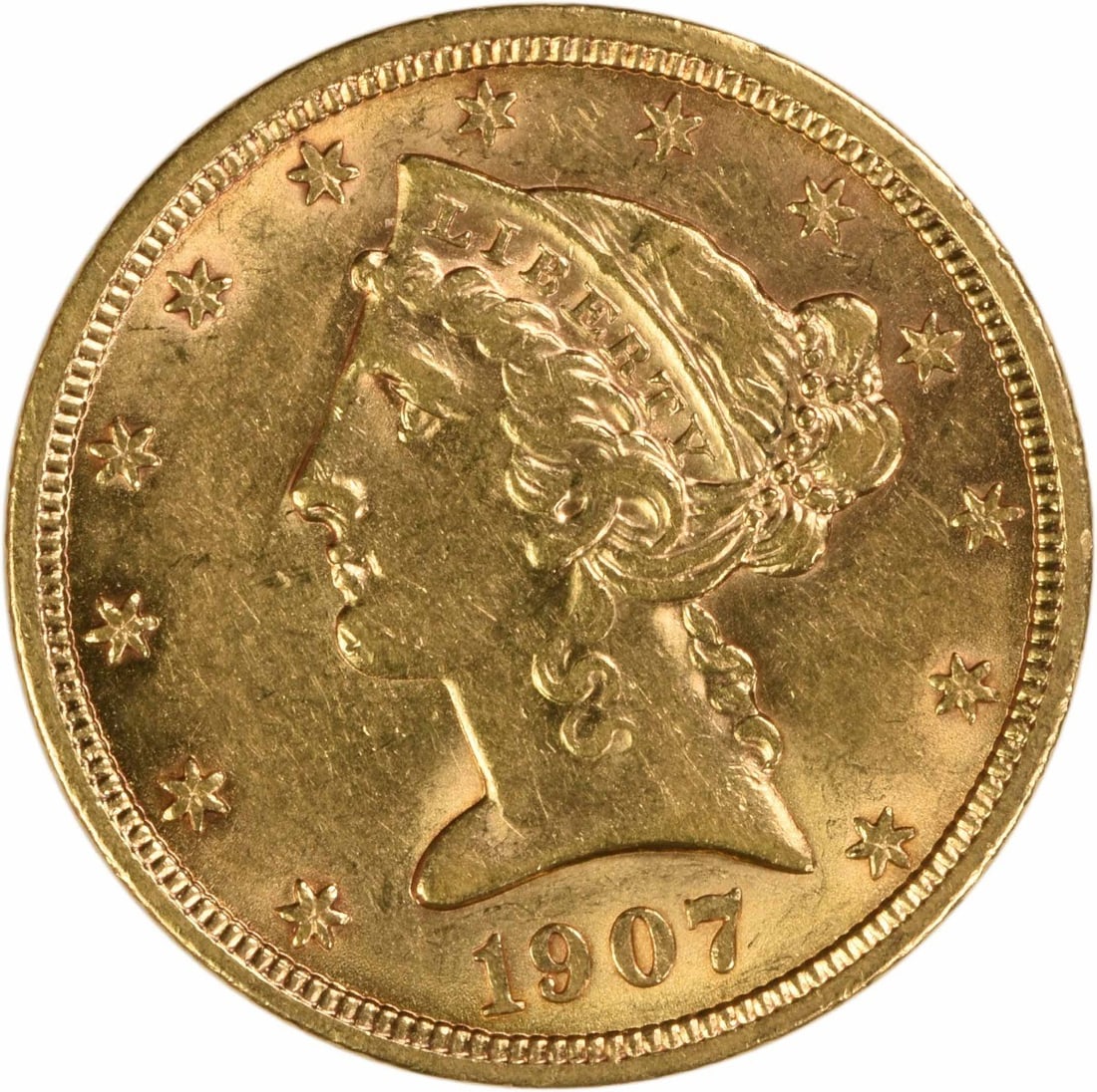 1907 Liberty Head $5 Gold Coin BU Uncertified (1 of 2)