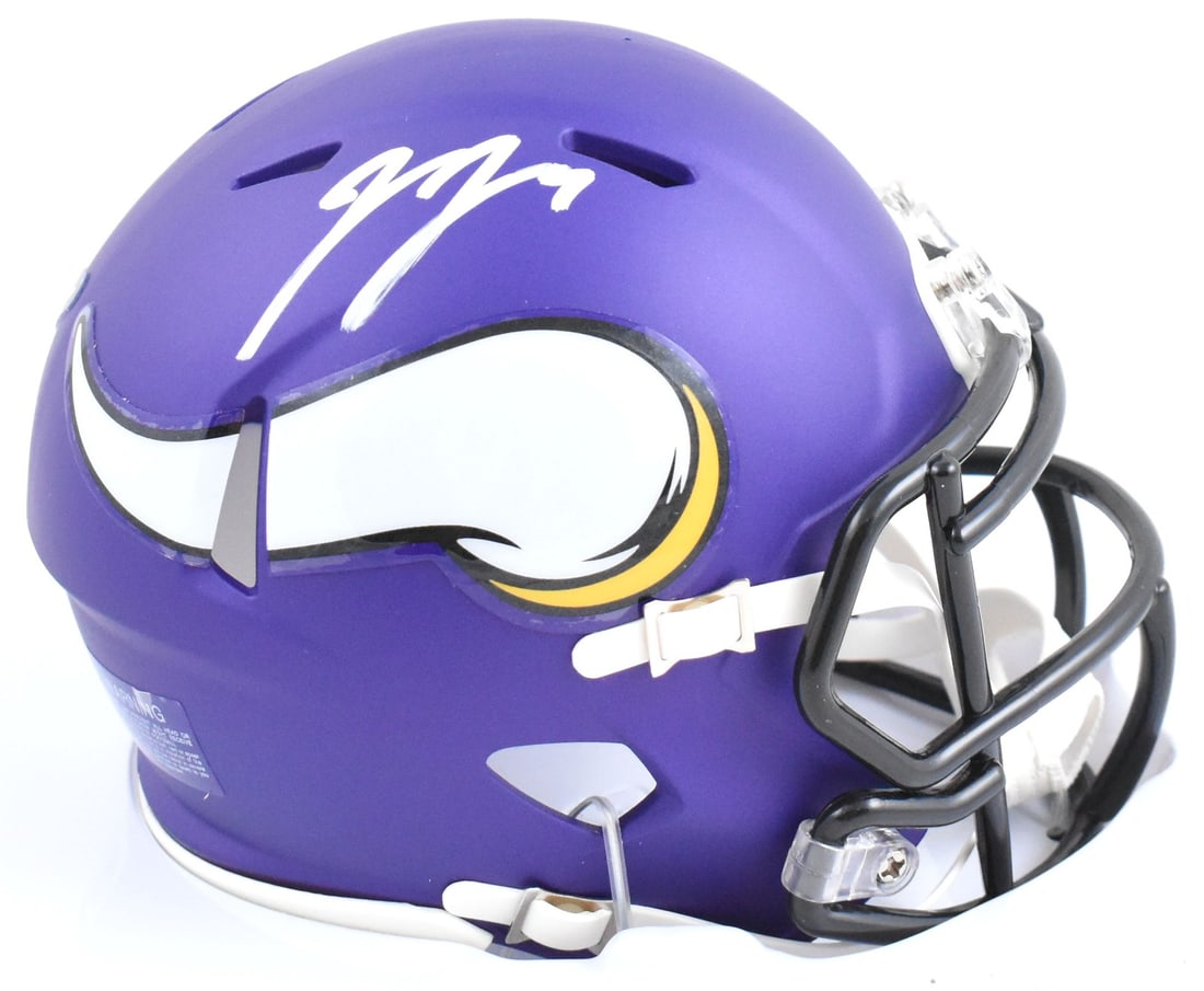 Minnesota Vikings Speed Mini Helmet Signed by J.J. McCarthy Beckett Hologram (1 of 3)