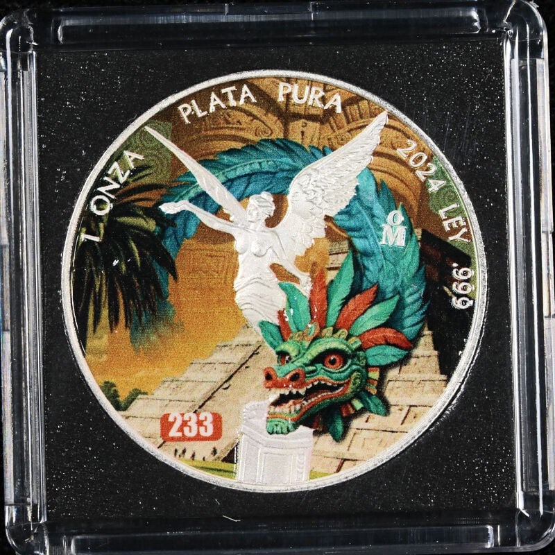 2024 Mexico 1 Oz Silver Libertad Aztec Edition Coin UNC OGP COA: 2024 Mexico 1 Oz Silver Libertad Aztec Edition Coin UNC OGP COA Discover the stunning 2024 Mexico 1 Ounce Silver Libertad Aztec Edition, featuring remarkable eye appeal, brilliant luster, and a strong