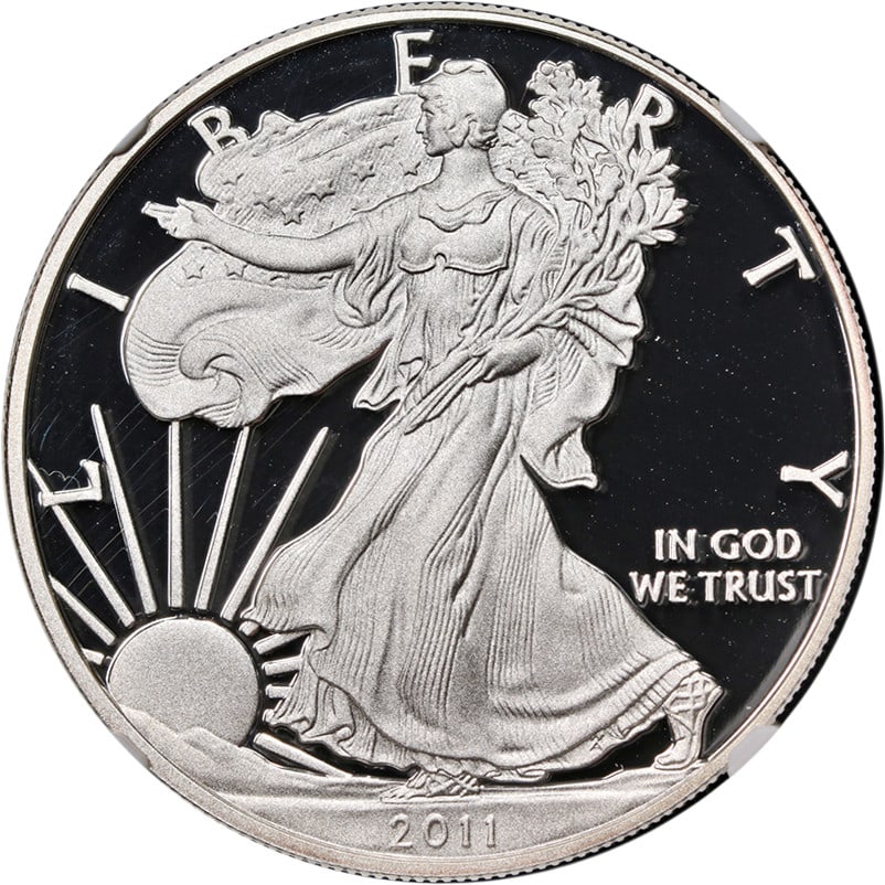 2011-W Silver American Eagle NGC PF70 Ultra Cameo 25th Anniversary Coin (1 of 4)