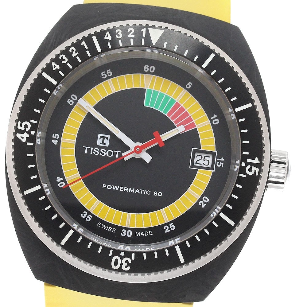 Tissot Sideral Powermatic 80 Date Men's Automatic Watch: Tissot Sideral Powermatic 80 Date Men's Automatic Watch This pre-owned Tissot Sideral Powermatic 80 men's wristwatch features a black dial, automatic movement, and a date function. The case is crafted