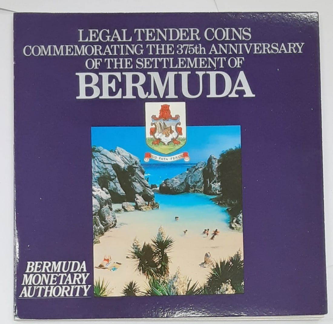 Set of 11 Uncirculated 1984 Bermuda Coins 375th Anniversary Commemorative Folder (1 of 8)