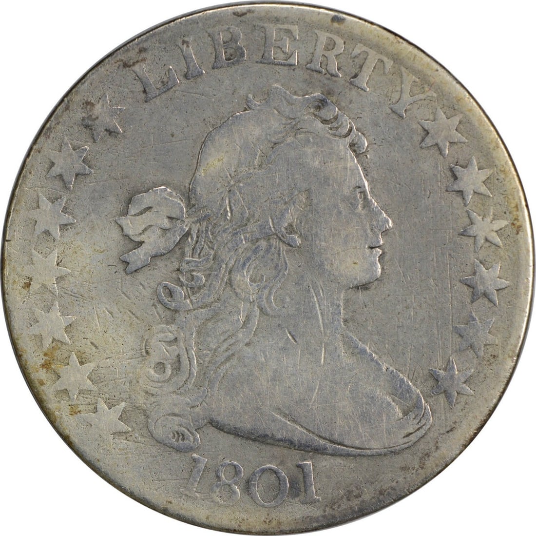1801 Draped Bust Half Dollar VF Uncertified (1 of 2)