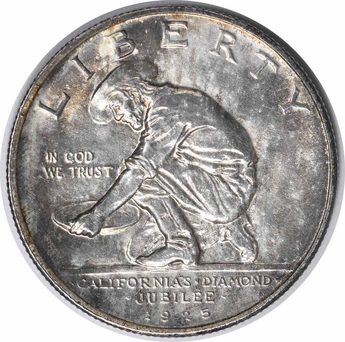 1925-S California Commemorative Silver Half Dollar Choice BU: 1925-S California Commemorative Silver Half Dollar Choice BU This is a 1925 California Commemorative Silver Half Dollar, minted in San Francisco. The coin is uncirculated and graded as Choice Brillian