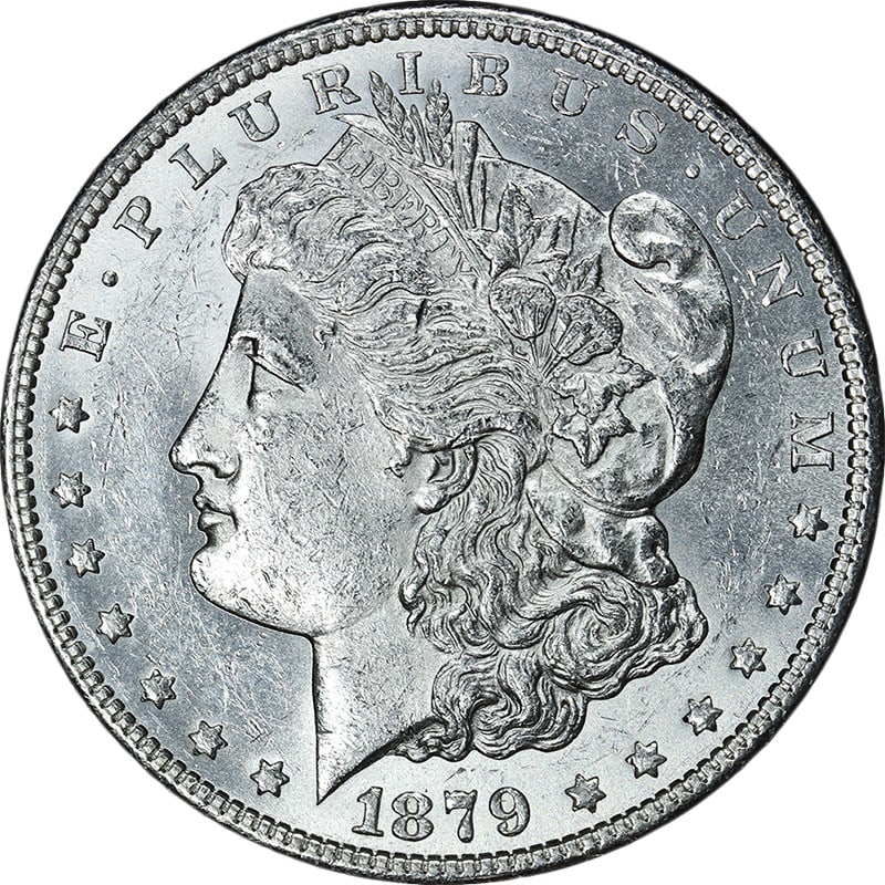 Uncirculated 1879-S Reverse 78 Morgan Dollar Silver Coin with Attractive Luster (1 of 2)