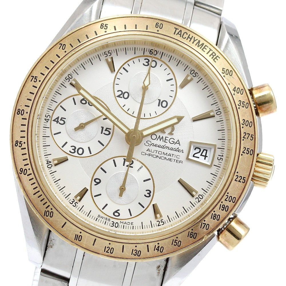 OMEGA Speedmaster Date Automatic Chronograph Men's Silver Dial 40mm: OMEGA Speedmaster Date Automatic Chronograph Men's Silver Dial 40mm This pre-owned OMEGA Speedmaster Date Chronograph Automatic wristwatch, reference 323.21.40.40.02.001, features a silver dial and a 