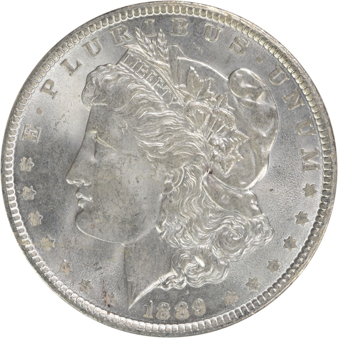 Uncertified 1889 Morgan Dollar Silver Coin Choice Brilliant Uncirculated: Uncertified 1889 Morgan Dollar Silver Coin Choice Brilliant Uncirculated This is an 1889 Morgan Silver Dollar from the United States, featuring a Choice Brilliant Uncirculated (BU) grade. The coin is 