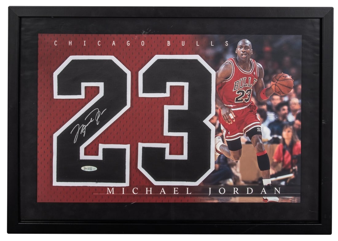 Michael Jordan autograph framed Bulls jersey display Upper Deck JSA 10: Michael Jordan autograph framed Bulls jersey display Upper Deck JSA 10 Celebrate the legacy of basketball legend Michael Jordan with this signed jersey display. This framed piece features a striking a
