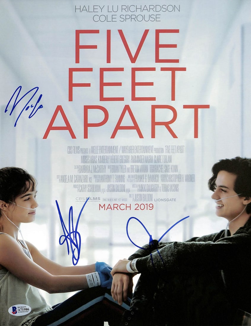 Signed 11x14 Five Feet Apart photograph BAS authenticated: Signed 11x14 Five Feet Apart photograph BAS authenticated This 11x14 photograph from "Five Feet Apart" is personally signed by Ariana Guerra, Moises Arias, and Justin Baldoni. The autographs are authe