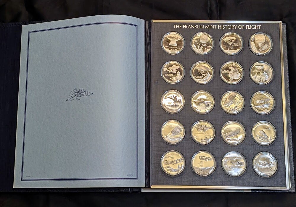 Franklin Mint History of Flight Sterling Silver Proof Set 58 Medals 66oz Uncertified (1 of 13)